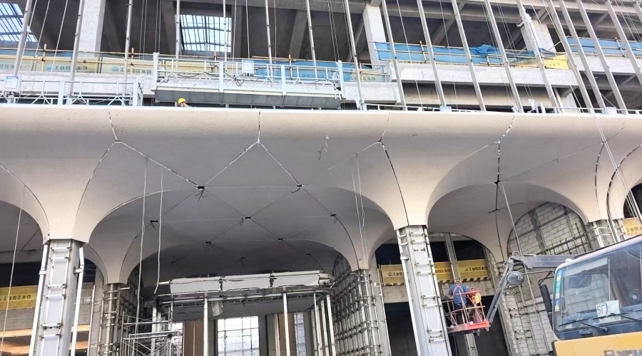 福建紫陽公館水磨石UHPC柱子造型工程 福建紫陽公館水磨石UHPC柱子造型工程